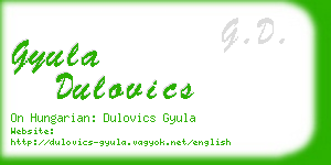 gyula dulovics business card